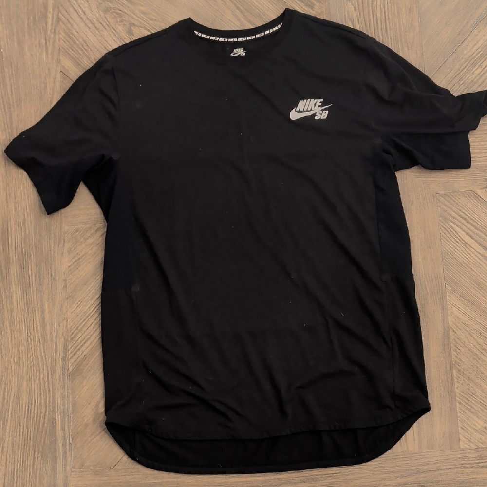 Nike SB Men's Black Tee with White Logo
